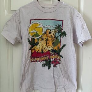 Lrg White Tee with Black Logo Tree Graphic